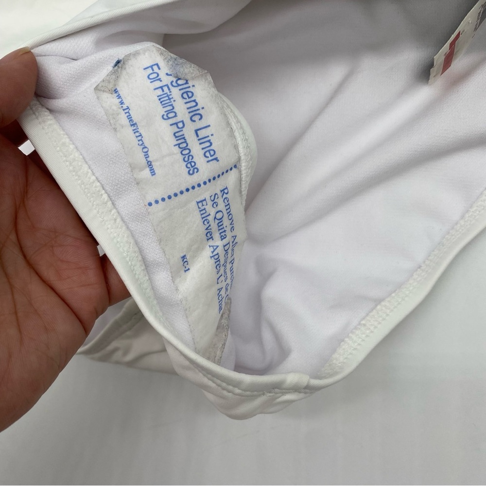 LAUREN Ralph Lauren Beach Club Solids Wider Shirred Banded swim Hipster White 12 - Picture 7 of 7